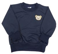 Tmavomodrá ľahká mikina s medvěďom