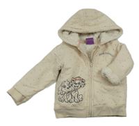 Smetanová puntíkatá zateplená propínací mikina s Tlapkovou patrolou a kapucí George