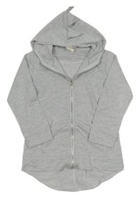 Sivá melírovaná prepínaci ľahká mikina s kapucňou s ostny