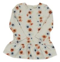 Bielo-farebné kvetované rebrované šaty George