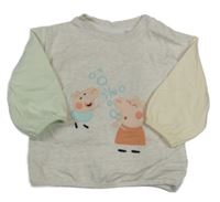 Svetlobéžová melírovaná mikina s Peppou a Tomíkem