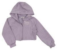 Lila crop prepínaci mikina s nápisom a kapucňou George