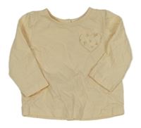 Smotanové tričko so srdcem Vertbaudet