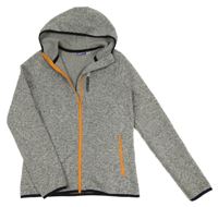 Sivá melírovaná pletená prepínaci thermo mikina s kapucňou Pepperts