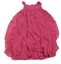 Tmavoružové vrstvené šifónové šaty C&A