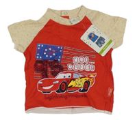 Nové - červeno-smotanové tričko s Cars