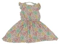 Bielo-farebné kvetované šaty