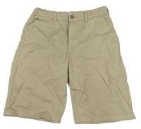 Béžové plátěné chino kraťasy Zara