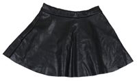 Čierna kolová koženková sukňa H&M