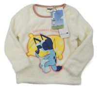 Nové - biele plyšové pyžamové tričko s Bluey