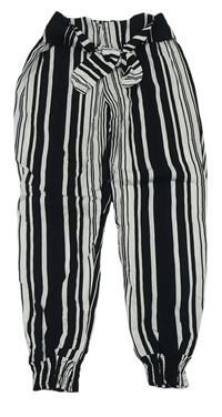 Čierno-biele pruhované ľahké nohavice zn. Primark