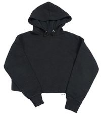 Čierna crop mikina s kapucňou New Look