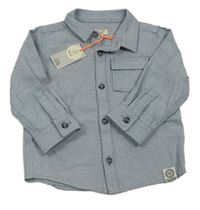 Modro-biela vzorovaná košeľová bunda River Island