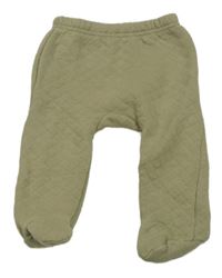 Khaki prošívané teplákové polodupky