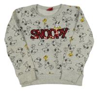 Sivá vzorovaná mikina so Snoopym