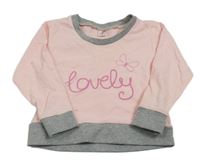 Ružovo-sivá mikina s nápisom