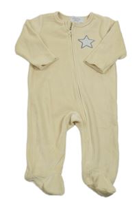 Smetanový plyšový overal s hvězdou 