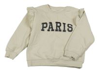 Smotanová mikina s nápisom a volánikmi Zeeman