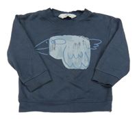 Šedomodrá mikina s vtáčikom H&M