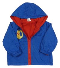 Tmavomodrá šušťáková lehce zateplená bunda s Medvídkem Pú a kapucňou Disney