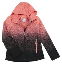 Růžovo-černá vzorovaná softshellová bunda s kapucí C&A