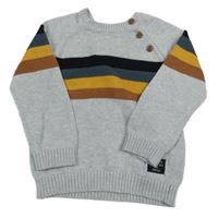 Sivo-čierno-farebný sveter s pruhmi F&F