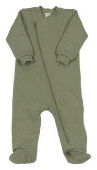 Zelený vzorovaný teplákový overal 