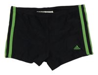 Černo-zelené nohavičkové plavky s logem Adidas