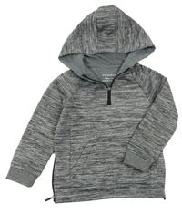 Sivá melírovaná mikina s kapucňou Primark