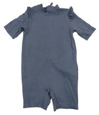 Šedomodrý rebrovaný UV overal s volánikom H&M