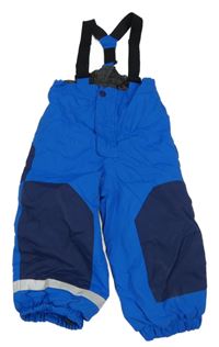 Modro-tmavomodré šusťákové oteplovačky s kšandami H&M