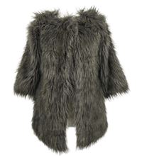 Dámský šedý kožešinový kabát 