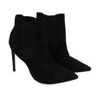 Dámské černé sametové kotníkové boty na jehlovém podpatku vel. 42