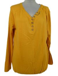 Dámske horčicové tričko s gombíky Navigazione