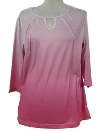 Dámske ružovo-biele ombré tričko