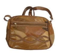 Dámská hnědo-béžová vzorovaná kožená crossbody kabelka Isle