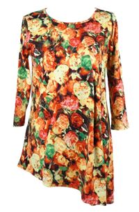 Dámská černo-žluto-červená květovaná tunika Klass 