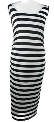Dámske čierno-biele pruhované šaty Boohoo