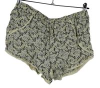 Dámske smotanové kvietkovane voľné é kraťasy Next