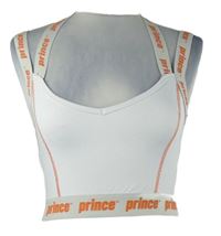 Dámský bílý sportovní crop top s logy Prince 