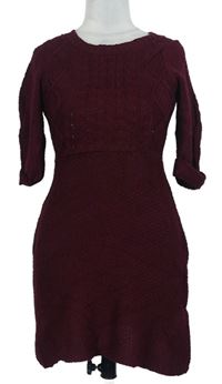 Dámske vínové svetrové šaty Soulcal&Co