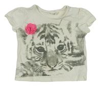 Smotanové tričko s tigrom H&M