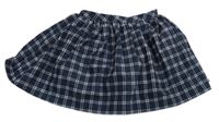 Tmavomodro-biela kockovaná sukňa