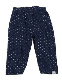 Tmavomodré bodkovaná é capri legíny Liegelind