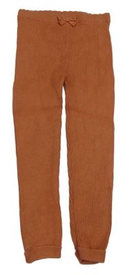 Hrdzavé rebrované pletené legíny George