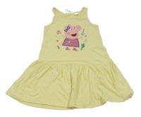 Žlté bavlnené šaty s Peppa pig H&M