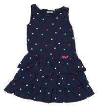 Tmavomodré šaty s farebnymi bodky Alive