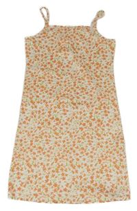 Biele elastické šaty s kvetinami Shein