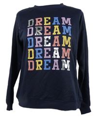 Dámska tmavomodrá mikina s nápismi