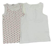 2x košilka - s beruškami + biela s čipkou